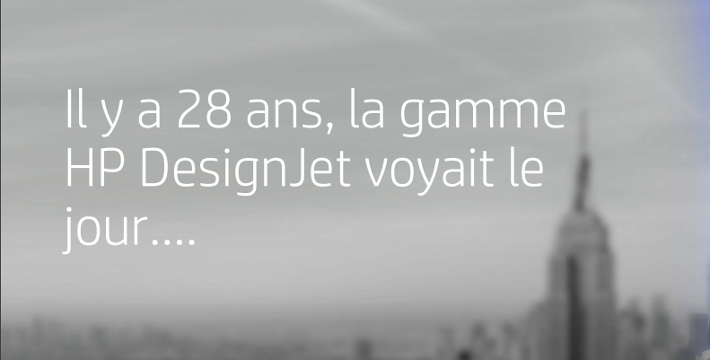 Bannière HP DesignJet 28 ans